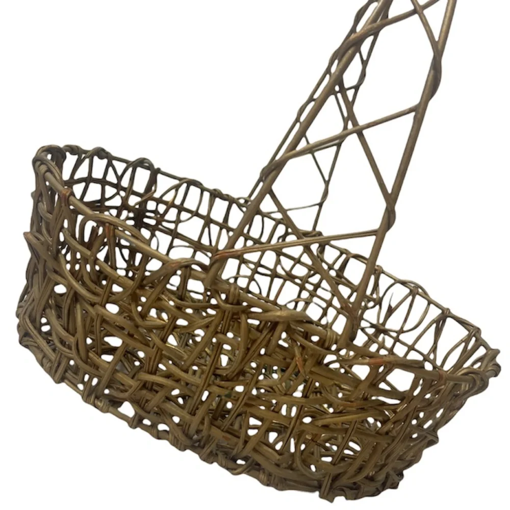 Vintage Decorative Gold Accented Woven Baskets Vintage Basket Lot Bundle